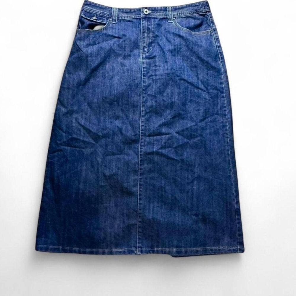 Y2K Blue Denim Maxi Skirt Size 14